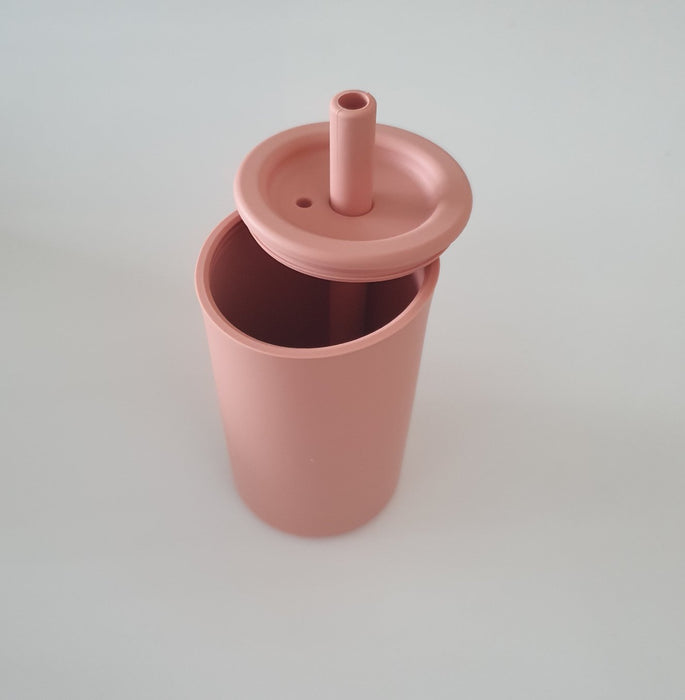 SILICONE TODDLER STRAW CUP - assorted colours